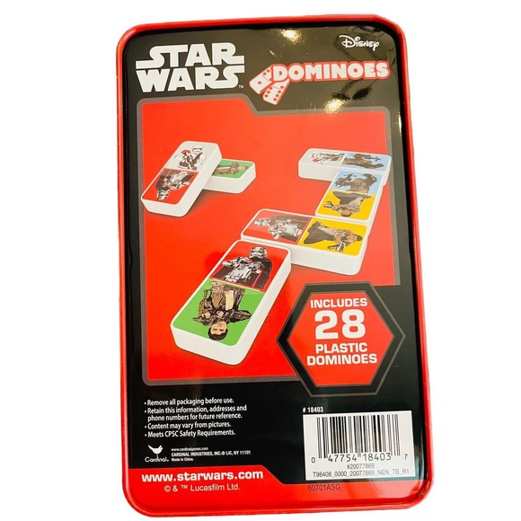 Disney Star Wars The Force Awakens Dominoes Set in Collectible Metal Tin Box - Picture 3 of 4